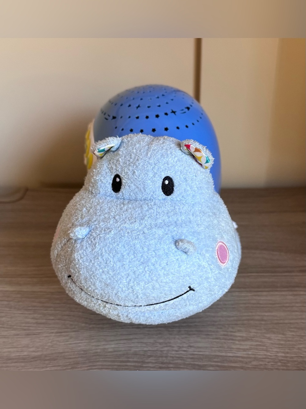 Blue Hippo Plush Night Light Projector with Soothing Sounds - Picture 3 of 9